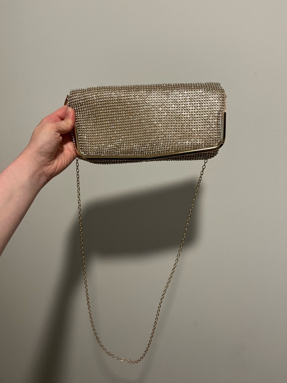 Gold Rhinestone Evening Clutch Shoulder Bag